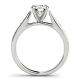 Silver Single Row Engagement Ring Channel Set