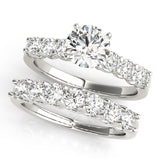 Silver Single Row Engagement Ring Prong Set