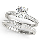 Silver Single Row Engagement Ring Channel Set
