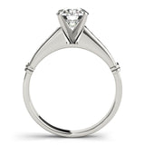 Silver Single Row Engagement Ring Channel Set