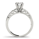 Silver Single Row Engagement Ring Channel Set