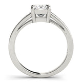 Silver Single Row Engagement Ring Channel Set