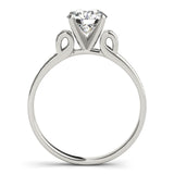 Silver Single Row Engagement Ring Prong Set