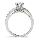 Silver Single Row Engagement Ring Prong Set