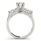 Silver Single Row Engagement Ring Prong Set