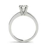 Silver Single Row Engagement Ring Channel Set