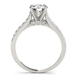 Silver Single Row Engagement Ring Prong Set