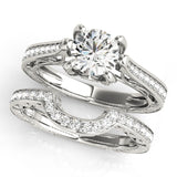 Silver Single Row Engagement Ring Prong Set
