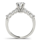 Silver Single Row Engagement Ring Prong Set