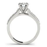 Silver Single Row Engagement Ring Prong Set
