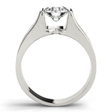Silver Single Row Engagement Ring Channel Set