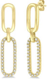 DIAMOND EARRINGS
Brand: ASHI DIAMONDS LLC.
14 Karat Yellow Gold 52 Diamonds= .15 Carat GH SI Paperclip Earrings