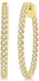 DIAMOND EARRINGS
Brand: ASHI DIAMONDS LLC.
14 Karat Yellow Gold 64 Diamonds= 1.00 Carat HI SI-I In/Out Round Hoop Earrings