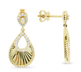 DIAMOND EARRINGS
Brand: MADISON L
14 Karat Yellow Gold 66 Diamonds= .21 Carat GH SI Dangle Post Earrings