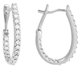 DIAMOND EARRINGS
Brand: ARTISTRY, LTD.
14 Karat White Gold 40 Diamonds= .44 Carat GH SI In/Out Hoop Earrings 20.5X2.3MM