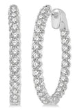 DIAMOND EARRINGS
Brand: ASHI DIAMONDS LLC.
14 Karat White Gold 54 Diamonds= 2.00 Carat HI SI3-I In/Out Hoop Earrings