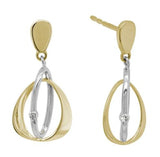 DIAMOND EARRINGS
Brand: ARTISTRY, LTD.
14 Karat Two Toned 2 Diamonds= .04 Carat Abstract Dangle Earrings