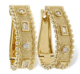 DIAMOND EARRINGS
Brand: ALLISON KAUFMAN
14 Karat Yellow Gold Diamonds= .18 Carat G SI Beaded Hoop Earrings