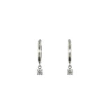 10 Karat White Gold 2 Diamonds=0.25 CT GH, SI Hoop Dangle Earrings