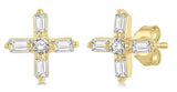 DIAMOND EARRINGS
Brand: ASHI DIAMONDS LLC.
10 Karat Yellow Gold 10 Diamonds=.10 Carat HI SI Petite Greek Cross Earrings