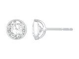 DIAMOND EARRINGS
14 Karat White Gold 2 Lab Grown Diamonds=2.06 Carat EF VS Bezel Round Stud Earrings