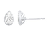 DIAMOND EARRINGS
14 Karat White Gold 2 Lab Grown Diamonds=1.06 Carat EF VS Bezel Pear Stud Earrings
