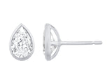 DIAMOND EARRINGS
14 Karat White Gold 21 Lab Grown Diamonds=2.06 Carat EF VS Bezel Pear Stud Earrings