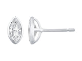 DIAMOND EARRINGS
14 Karat White Gold 2 Lab Grown Diamonds=1 Carat EF VS Bezel Marquise Stud Earrings