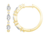 DIAMOND EARRINGS
14 Karat Yellow Gold 14 Lab Grown Diamonds=1.03 Carat EF VS Marquise/Round Hoop Earrings