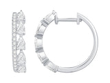 DIAMOND EARRINGS
14 Karat White Gold 21 Lab Grown Diamonds=1.18 Carat EF VS Pear/Round Hoop Earrings