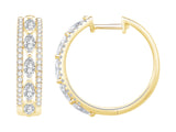 DIAMOND EARRINGS
14 Karat Yellow Gold 41 Lab Grown Diamonds=1.44 Carat EF VS Marquise/Round Hoop Earrings