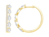 DIAMOND EARRINGS
14 Karat Yellow Gold 52 Lab Grown Diamonds=1.85 Carat EF VS Marquise/Round Hoop Earrings