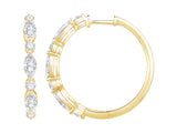 DIAMOND EARRINGS
14 Karat Yellow Gold 14 Lab Grown Diamonds=2.04 Carat EF VS Marquise/Round Hoop Earrings