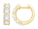 DIAMOND EARRINGS
14 Karat Yellow Gold 8 Lab Grown Diamonds=3.04 Carat EF VS Huggie Hoop Earrings