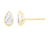 DIAMOND EARRINGS
14 Karat Yellow Gold 2 Lab Grown Diamonds=1.06 Carat EF VS Bezel Pear Stud Earrings