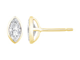 DIAMOND EARRINGS
14 Karat Yellow Gold 2 Lab Grown Diamonds=1 Carat EF VS Bezel Marquise Stud Earrings