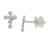 14 Karat White Gold 12 Diamonds=.12 Carat GH SI Cross Post Earrings