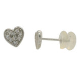 14 Karat White Gold 18 Diamonds=.08 Carat GH SI2 Heart Post Earrings
