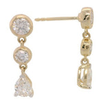 14 Karat Yellow Gold 6 Lab Grown Diamonds=1.25 Carat FG VS Dangle Post Earrings