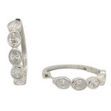 14 Karat White Gold 10 Lab Grown Diamonds=2 Carat FG VS Hoop Earrings