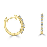 14 Karat Yellow Gold12 Diamond=0.30 Carat Huggie Earrings