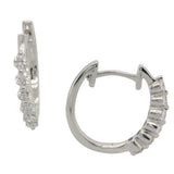 14 Karat White Gold12 Diamonds=0.30 Carat Huggie Earrings