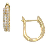 18 Karat Yellow Gold 44 Diamonds=0.25 Carat Double Row Huggie Earrings