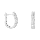 18 Karat White Gold 44 Diamonds=0.25 Carat Double Row Huggie Earrings