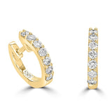 14 Karat Yellow Gold14 Diamond=0.40 Carat Huggie Earrings