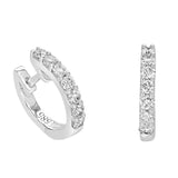14 Karat White Gold 14 Diamonds=0.40 Carat Huggie Earrings