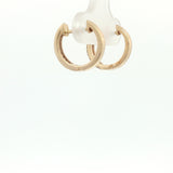 10 Karat Yellow Gold Hinged Hoop Earrings 22 Lab Grown Diamonds=.17 Carat