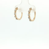 10 Karat Yellow Gold Hinged Hoop Earrings 10 Lab Grown Diamonds= .23 Carat