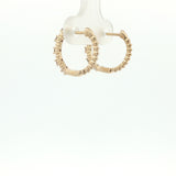 10 Karat Yellow Gold Hinged Hoop Earrings 10 Lab Grown Diamonds= .23 Carat