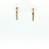 10 Karat Yellow Gold Hinged Hoop Earrings 10 Lab Grown Diamonds= .23 Carat